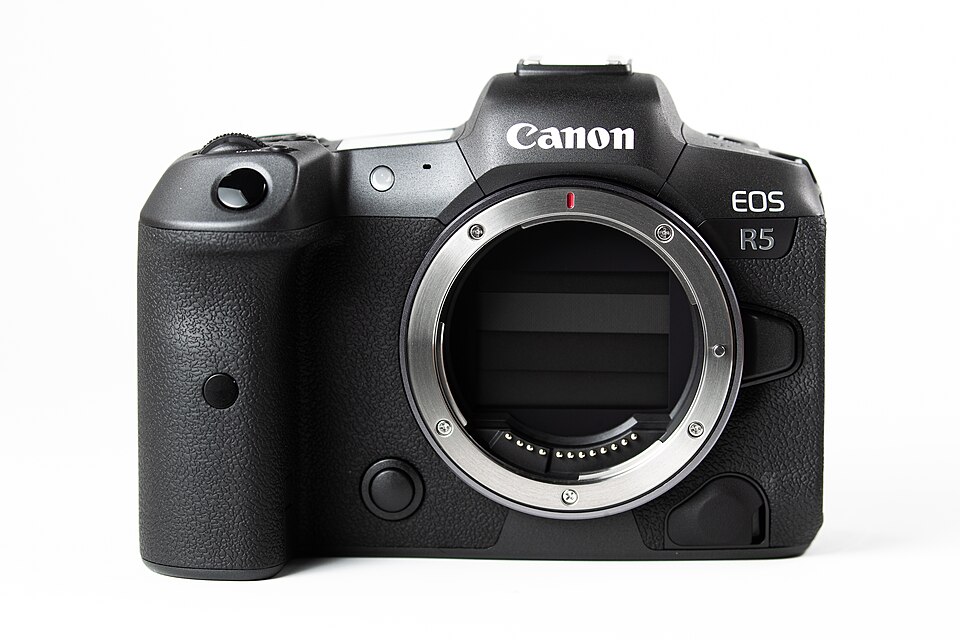 Canon EOS R5 photographed in studio on its release day